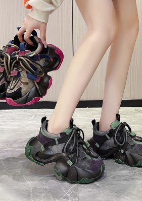 老爹鞋春夏季新款单鞋女鞋子低帮鞋韩版时尚学生网布圆头松糕鞋