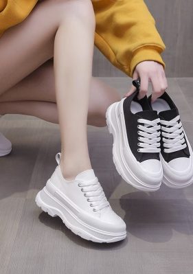 一脚蹬懒人鞋白色帆布鞋女鞋子帆布鞋欧美英伦时尚韩版防水台