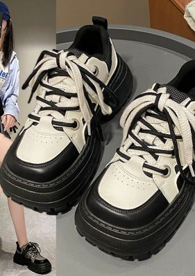 老爹鞋春夏季新款单鞋女鞋子低帮鞋韩版时尚学生学院圆头松糕鞋