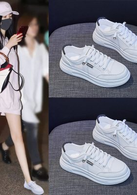 小白鞋春夏季新款单鞋女鞋子低帮鞋韩版时尚学生圆头内增高