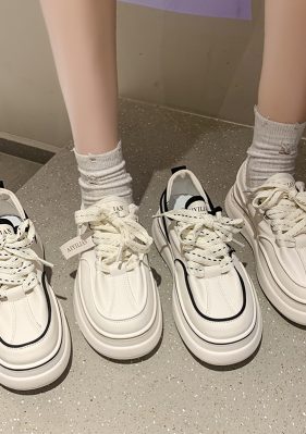 小白鞋春夏季新款单鞋女鞋子低帮鞋韩版时尚学生圆头内增高