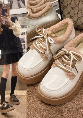 小皮鞋春夏季新款单鞋女鞋子低帮鞋韩版时尚学生圆头松糕鞋