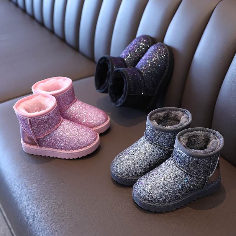Детские хлопковые ботинки2022Зимняя обувь для девочек с мягкими подошвами обувь для мальчиков чистый цвет