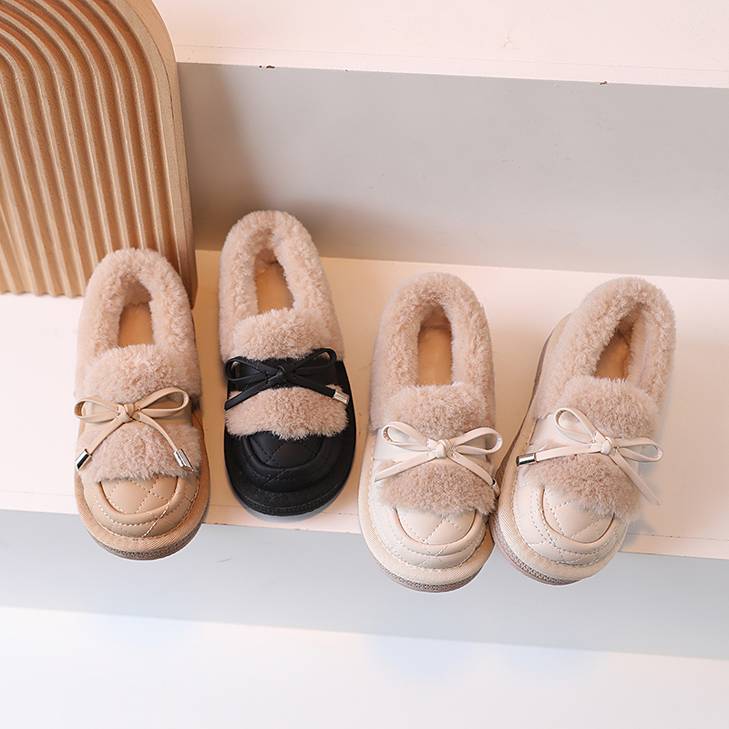 Chaussures en coton pour enfants2022Nouvelle fille gros coton enfants chaussures bébé chaussures en laine hiver bottes de neige plus velours épaissi chaussures d'hiver