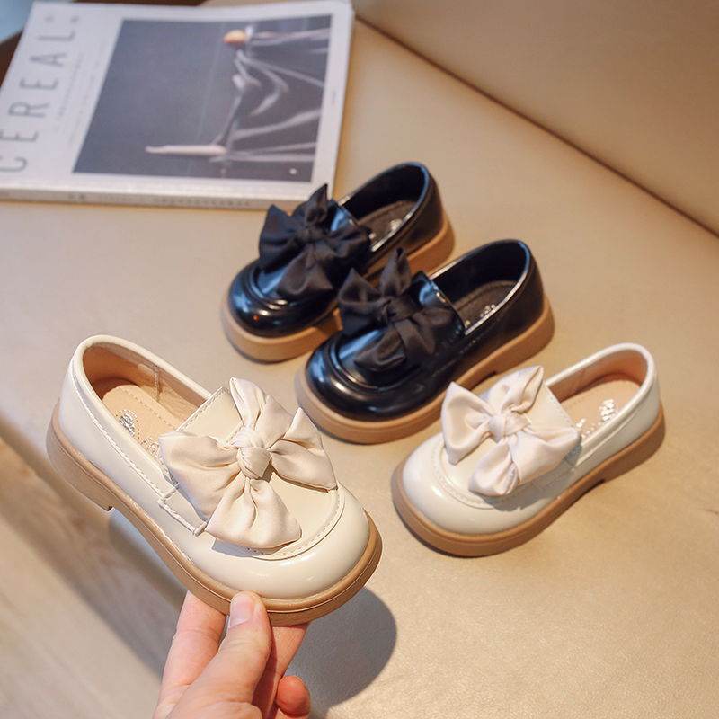 Giày bé gái Bow2022Mới mùa thu trẻ em vớ giày cho bé gái mềm duy nhất phong cách Hàn Quốc