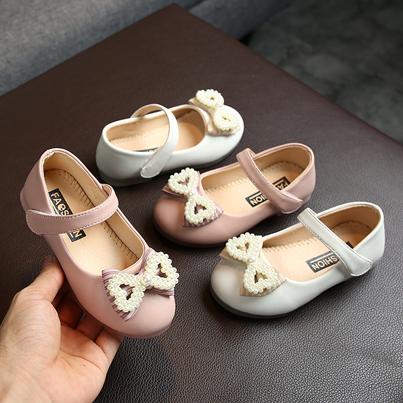 여자 어린이 구슬꿰미 리본 작은 구두 어린이 스팽글 공주화 학생 무용 공연 신발 대외무역 단화 도매